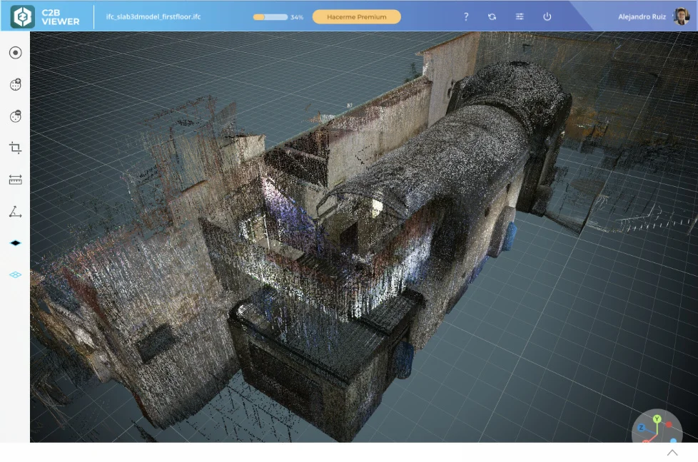 3D viewer with point cloud and BIM modell