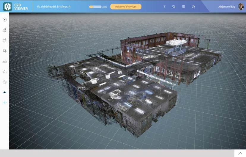 3D viewer with point cloud and BIM modell